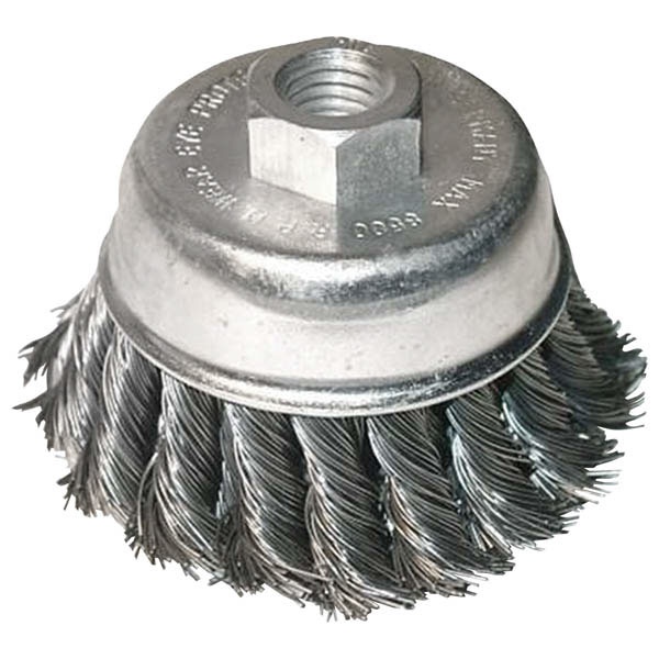 EXTOL CRAFT drótcsiszoló fazékkefe sodort szálú ; sarokcsiszolóhoz, M14×2 két soros, 80mm, max. 12500 ford/perc [ 17009 ]