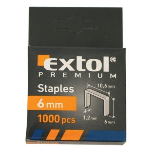 EXTOL PREMIUM tűzőgépkapocs profi (10,6×0,52×1,2mm) ; 6mm, 1000db [ 8852201 ]
