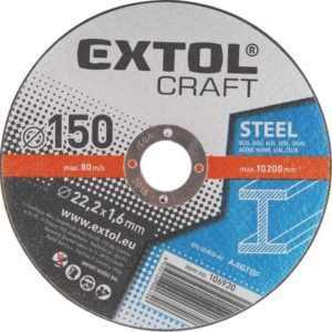 EXTOL CRAFT vágókorong fémhez 115×1,6×22,2mm, max. 13.300 ford/perc, (darabáras, de csak ötösével rendelhető) [ 106910 ]