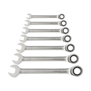 EXTOL PREMIUM racsnis csillag-villás kulcs klt. 7db; 8-19mm CV. 72 foggal, 1 irányú forgás [ 8816100 ]