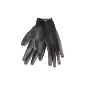 EXTOL PREMIUM Kötött kesztyű fekete poliészter, méret: 11` poliuretánba mártott teny. és ujjhegy., gumírozott mandzsetta [ 8856638 ]