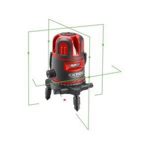 EXTOL PREMIUM automatikus lézeres vízszintező, ZÖLD, 1H4V6D (1 horizontális+ 4 vertikális+ 6 pont) pontosság:0,3 mm/1m [ 8823312 ]