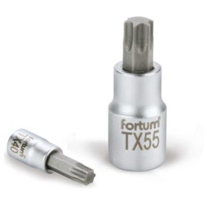 FORTUM bitdugófej, torx, 1/4", 61CrV5/S2, mattkróm; TX40 [ 4701726 ]