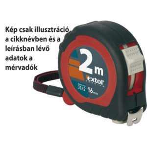 EXTOL PREMIUM mérőszalag, gumírozott, 2 stoppos, 2m×16mm [ 3152 ]