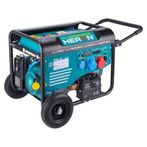 HERON benzin-gázmotoros áramfejlesztő, 8000 VA, távírányítható, 400/230 V [ 8896327 ]