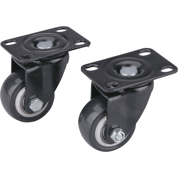 EXTOL PREMIUM készülékgörgő 2 db, önbeálló, fekete PVC, golyóscsapággyal, 40mm, max. teherbírás: 30 kg/db [ 8856011 ]