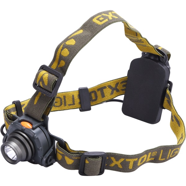 EXTOL LIGHT LED fejlámpa, 3 W, CREE XPE, 120 Lumen; szenzorral, cseppálló, 3 funkció (teljes/fél fényerő, villogás), elem nélkül [ 43104 ]