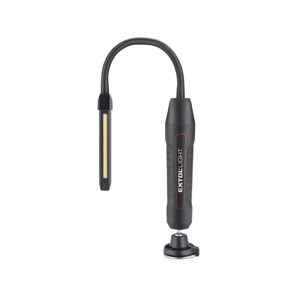 EXTOL LIGHT LED munkalámpa, USB tölthető; 500 Lm, cserélhető Li-ion akku, 2500 mAh, flexibilis szár [ 43146 ]