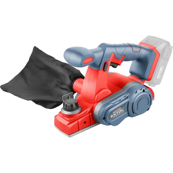 EXTOL PREMIUM  akkus gyalugép, Share20V, 20V, Li-ion, 10.000 ford/perc, kés: 60 mm, mélység: 0-1,25 mm, AKKU és TÖLTŐ NÉLKÜL [ 8891831 ]