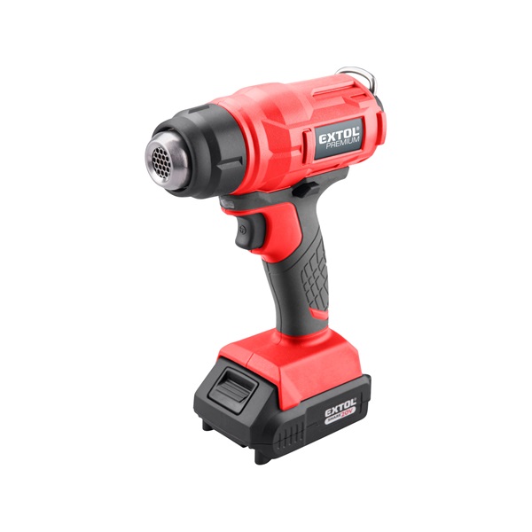 EXTOL PREMIUM akkus hőlégfúvó gép, Share20V, 20V, Li-ion, 1db akku, 1db töltő, 2000 mAh [ 8891866 ]