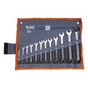 EXTOL PREMIUM csillag-villás kulcs klt., vászon tartóban, CV. ; 12db, 6-22mm [ 6333 ]