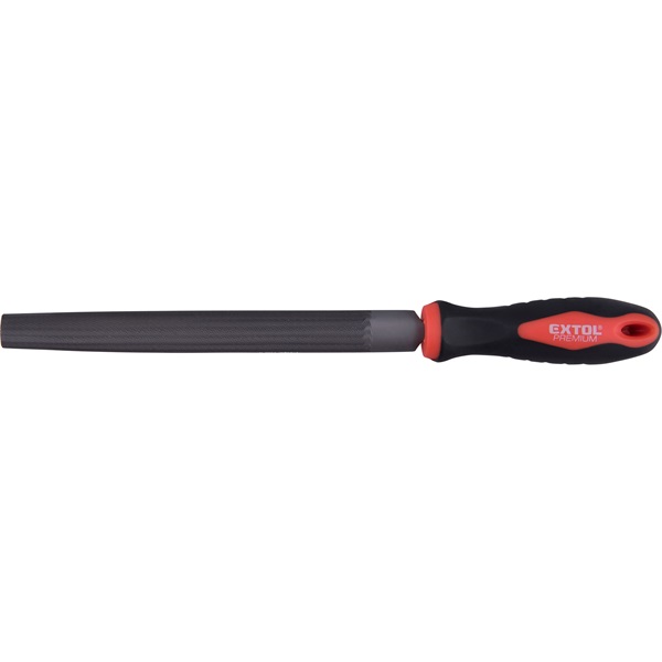 EXTOL PREMIUM fémreszelő 200mm félkerek, T12 acél,  vágat 2, finom, TPR gumis műanyag nyél [ 8803602 ]