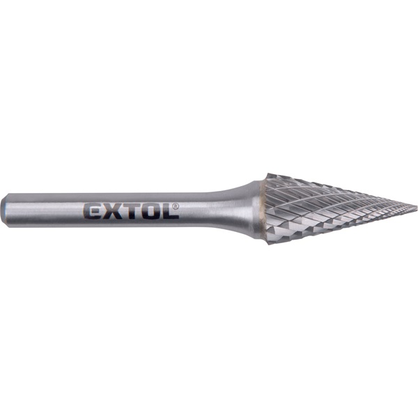 EXTOL INDUSTRIAL keményfém turbómaró (rotormaró), kúpos, hegyes orrú, 12×25mm átmérő/ 6mm szár, keresztfogazás [ 8703795 ]