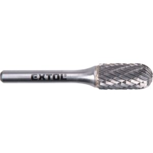EXTOL INDUSTRIAL keményfém turbómaró (rotormaró), hengeres, kerek orrú, átmérő 12×25mm/szár 6mm, keresztfogazás