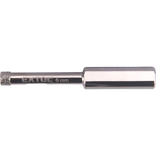 EXTOL PREMIUM körkivágó üvegre, kerámiára  és csempére, gyémánt vágóél; 6×65mm, fúrógépbe fogható [ 8801977 ]