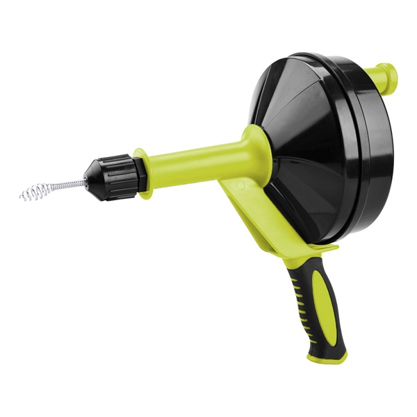 EXTOL CRAFT lefolyócső tisztító, dobos, 6m, 6mm átmérő,  kézi tekerővel, (1,8mm drótból sodorva) [ 5464 ]