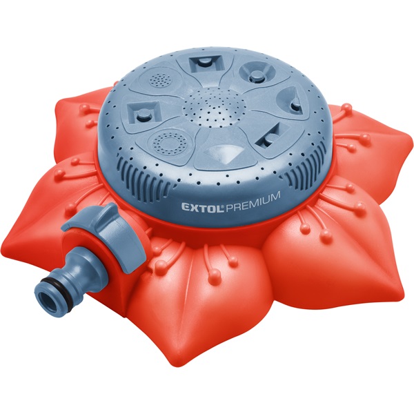 EXTOL PREMIUM locsoló, virág alakú talapzat, 8 funkciós, műanyag; kuplung csatlakozóval [ 8876467 ]