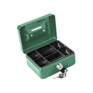 EXTOL CRAFT pénzkazetta, 2db kulccsal, változó színekben, festett acél ; 125×95×55/0,8mm