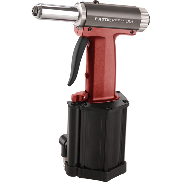EXTOL PREMIUM pneumatikus popszegecshúzó; ALU, réz, acél, INOX szegecsekhez, 2,4-3,2-4,0-4,8mm, 1/4" csatlakozó, üzemi nyomás: 4-5 Bar [ 8865070 ]