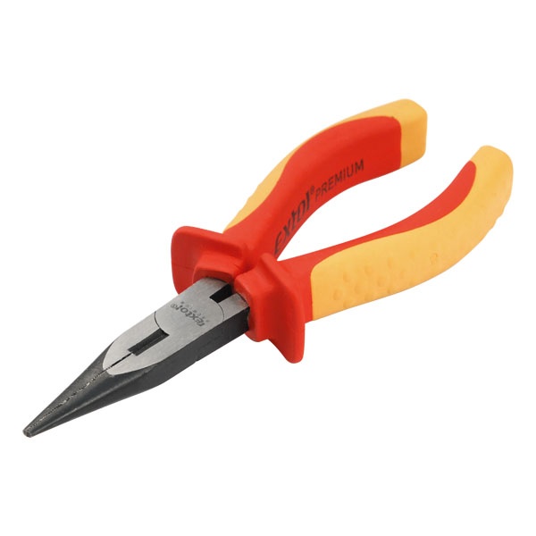 EXTOL PREMIUM rádiós fogó; 160mm, szigetelt, 1000V, VDE, DIN ISO 5745, CV, duál piros/sárga nyél, akasztós szerszámtartó [ 8813175 ]