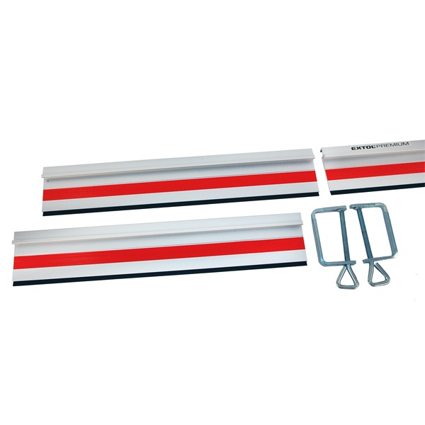 ALKATRÉSZ vezetősín klt., 3 db (3×42cm)+ lefogató kampó 2 db, hosszú, egyenes vágáshoz, a 8893022 mini körfűrészhez [ 8893022B ]