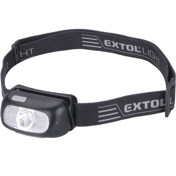 EXTOL LIGHT LED fejlámpa, 5 W, CREE XPG, 130 Lumen; 40m hatótávolság, tölthető akkuval, 6 funkció, cseppálló: IPX5 [ 43181 ]